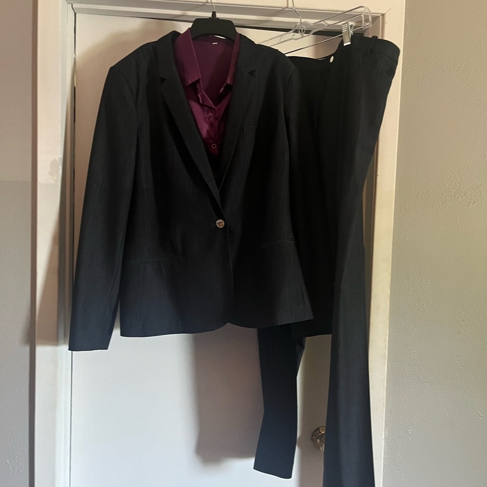 Calvin Klein dark charcoal business pants suit
